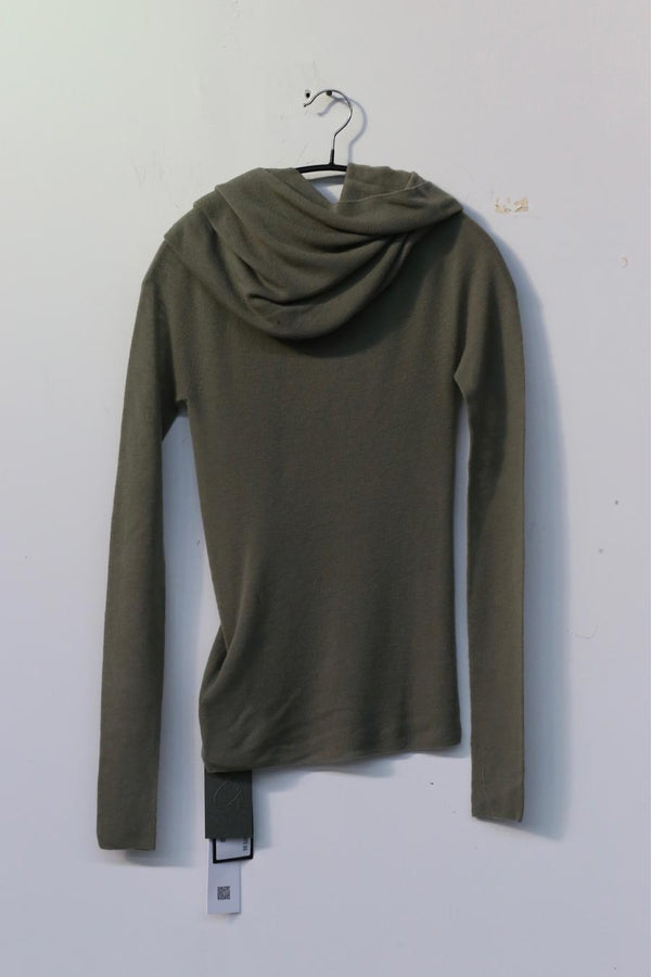 Swaying/Knit Water -soluble wool lapel shirt SW22AW1T16 dark green PS50